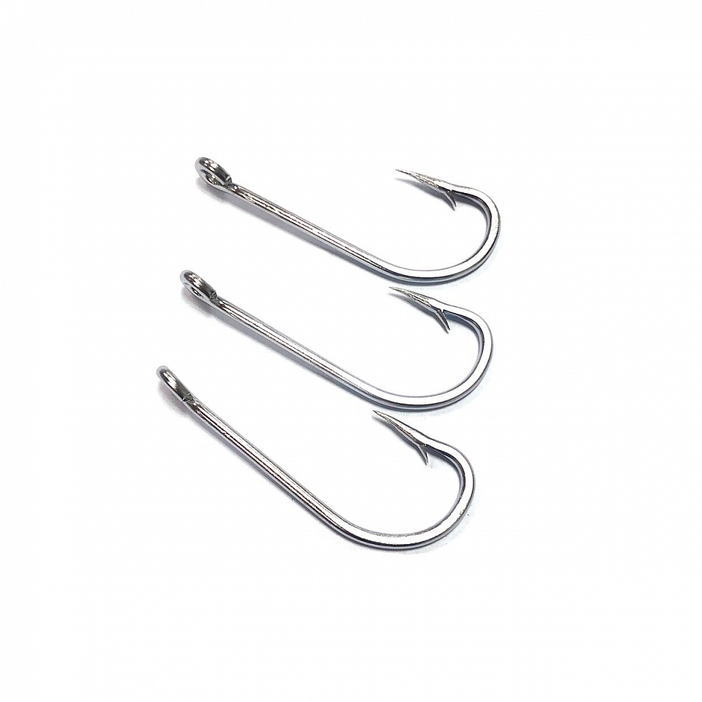 Крючок MUSTAD 4/0 stainless (нержавеющая сталь, разогнутое ушко). Фото №1