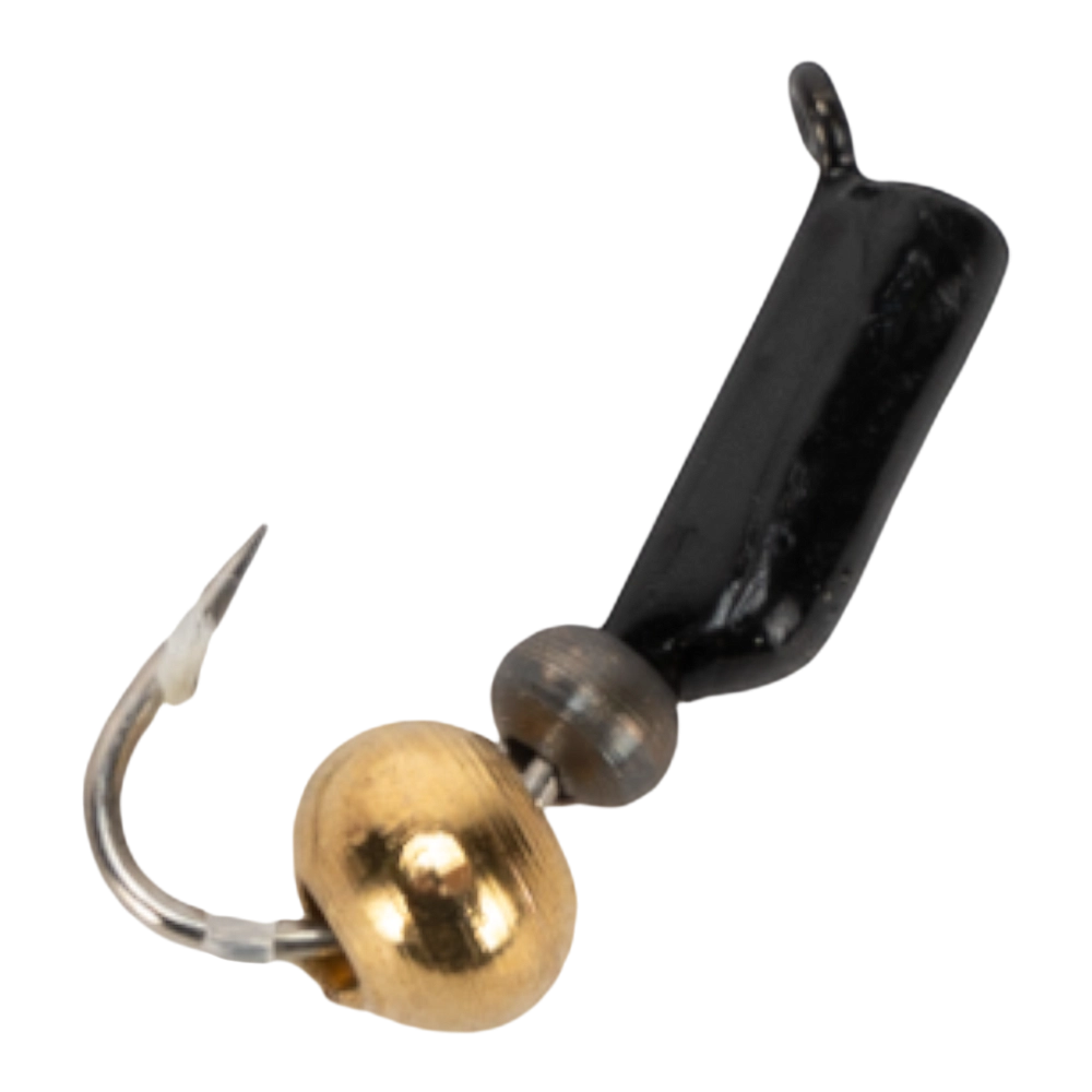 Мормышка вольфрамовая Trye Weight черная "Гвоздешарик" d2,0мм шарик, латунь-никель (10шт). Фото №1