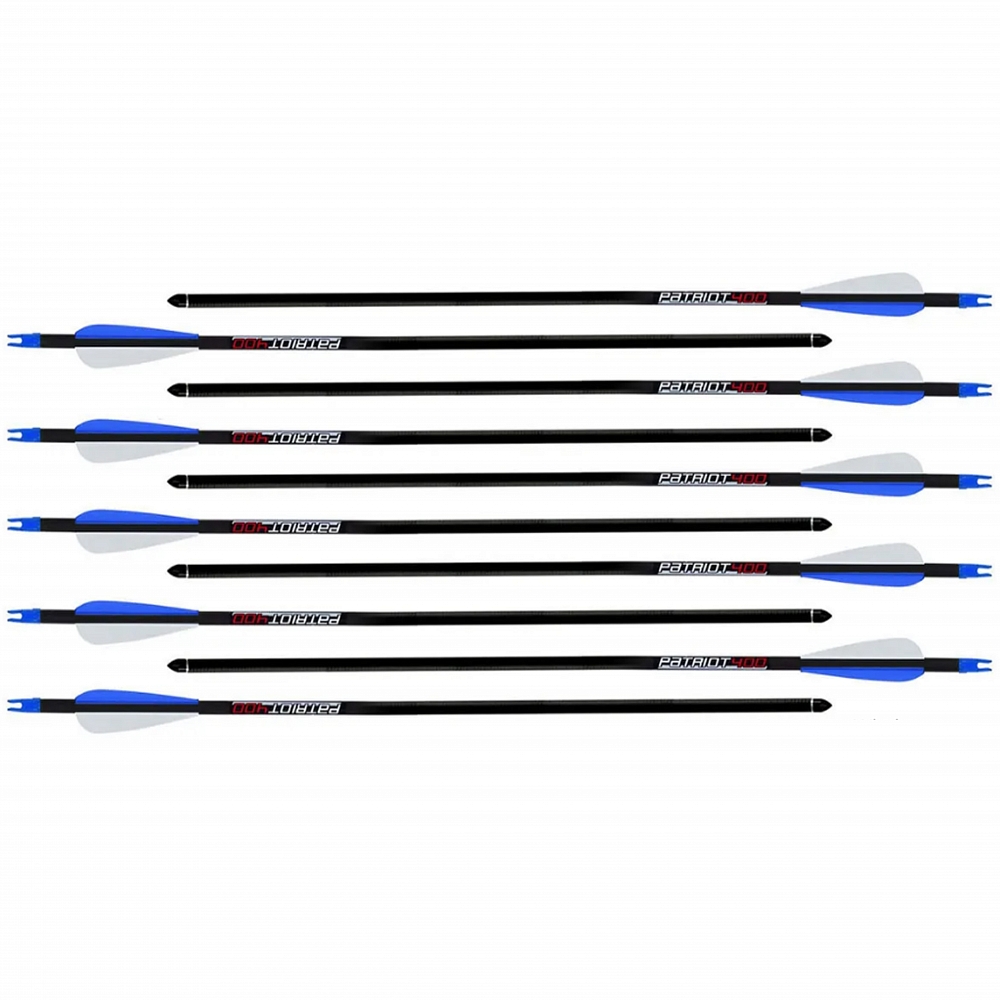 Стрела для лука Bowmaster - Patriot 400, карбон, 19/64, оперение  3'' Streamline. Фото №1