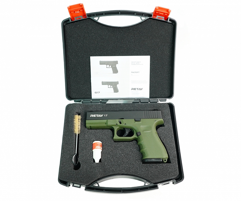 Пистолет охолощенный RETAY 17, (Glock 17), Green, калибр 9mm. P.A.K. Фото №4 Пистолет охолощенный RETAY 17, (Glock 17), Green, калибр 9mm. P.A.K. Фото №4