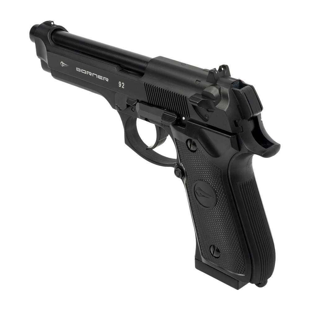 Пистолет пневматический BORNER 92 Blowback (Beretta), калибр 4,5 мм/pellets. Фото №2 Пистолет пневматический BORNER 92 Blowback (Beretta), калибр 4,5 мм/pellets. Фото №2