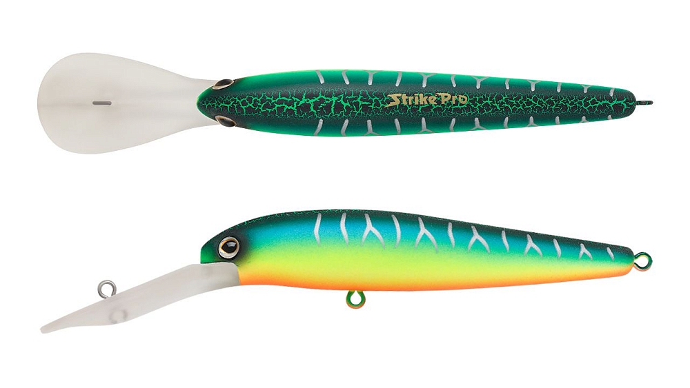 Воблер Strike Pro S.P. Walleye Minnow 90, 90мм, 11гр, заглубление 2,0м-3,5м (JL-022F#A223S-RP). Фото №2