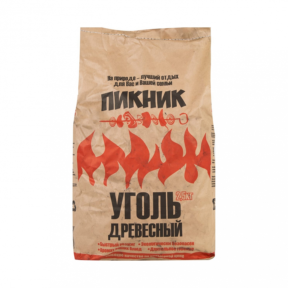 Уголь древесный 2,5кг (брикет) . Фото №1