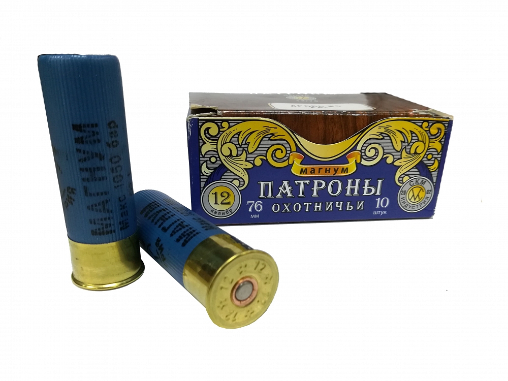 СКМ Патрон охотничий 12/76 № 00, 46 гр. Магнум (п. Импорт) (в коробке 10 шт.). Фото №1