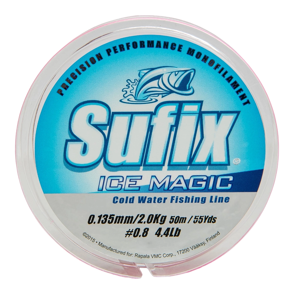 Леска зимняя SUFIX Ice Magic 50 м бело/розовая 0.135 мм 2.0 кг. Фото №2 Леска зимняя SUFIX Ice Magic 50 м бело/розовая 0.135 мм 2.0 кг. Фото №2