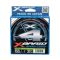 Плетёный шнур YGK X-Braid Braid Cord X4 150m Chartreuse #2.0, 0.235мм, 30lb, 13.5кг