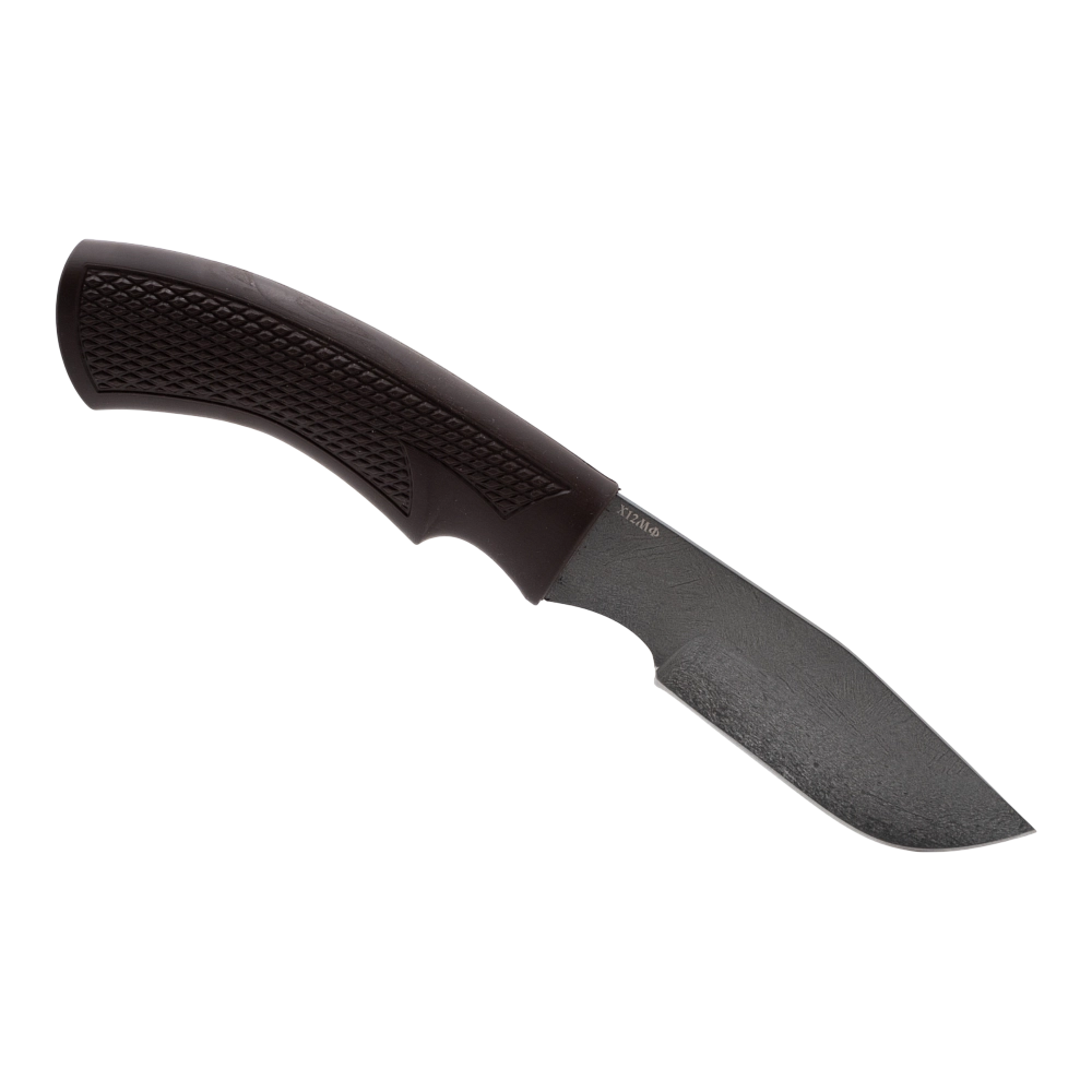 Нож Русский Булат "Охотничий-2" клинок Х12МФ, рукоять литая пластмасса (коричневый). Фото №2 Нож Русский Булат "Охотничий-2" клинок Х12МФ, рукоять литая пластмасса (коричневый). Фото №2