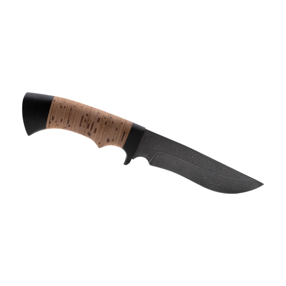 Нож МС Галеон, клинок дамаск, рукоять береста, граб. Фото №2 Нож МС Галеон, клинок дамаск, рукоять береста, граб. Фото №2