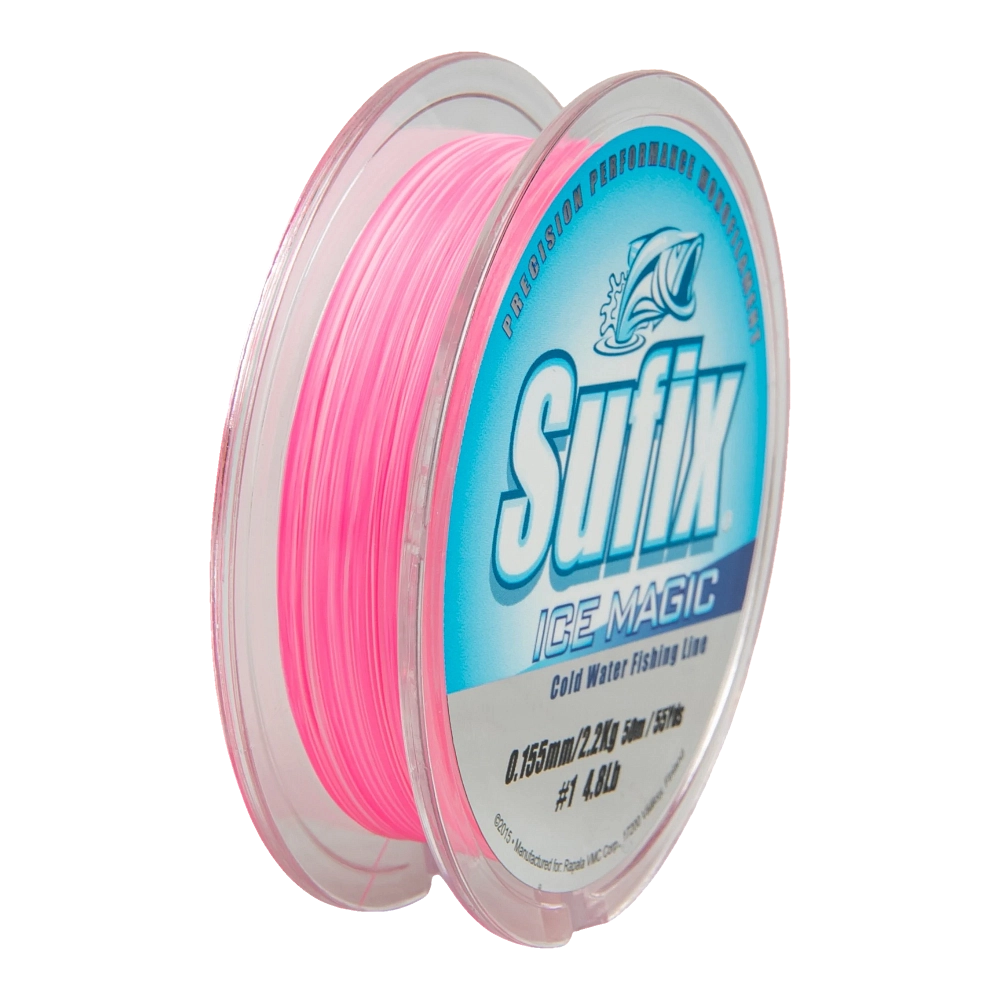 Леска зимняя SUFIX Ice Magic 50 м бело/розовая 0.155 мм 2.2 кг. Фото №3