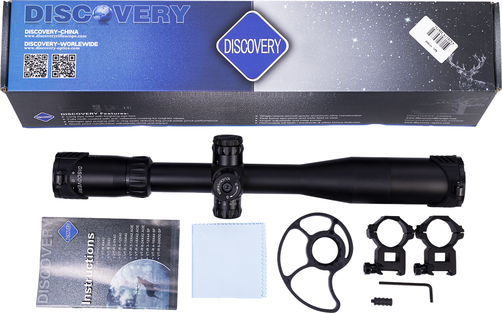 Прицел Discovery оптический VT-R 3-12X40SF (L&d) 30мм кольца на weaver в комплекте. Фото №6