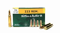 Патрон нарезной SELLER&BELLOT калибр 223 REM FMJ 3,6 гр. (в пачке 20 шт.)