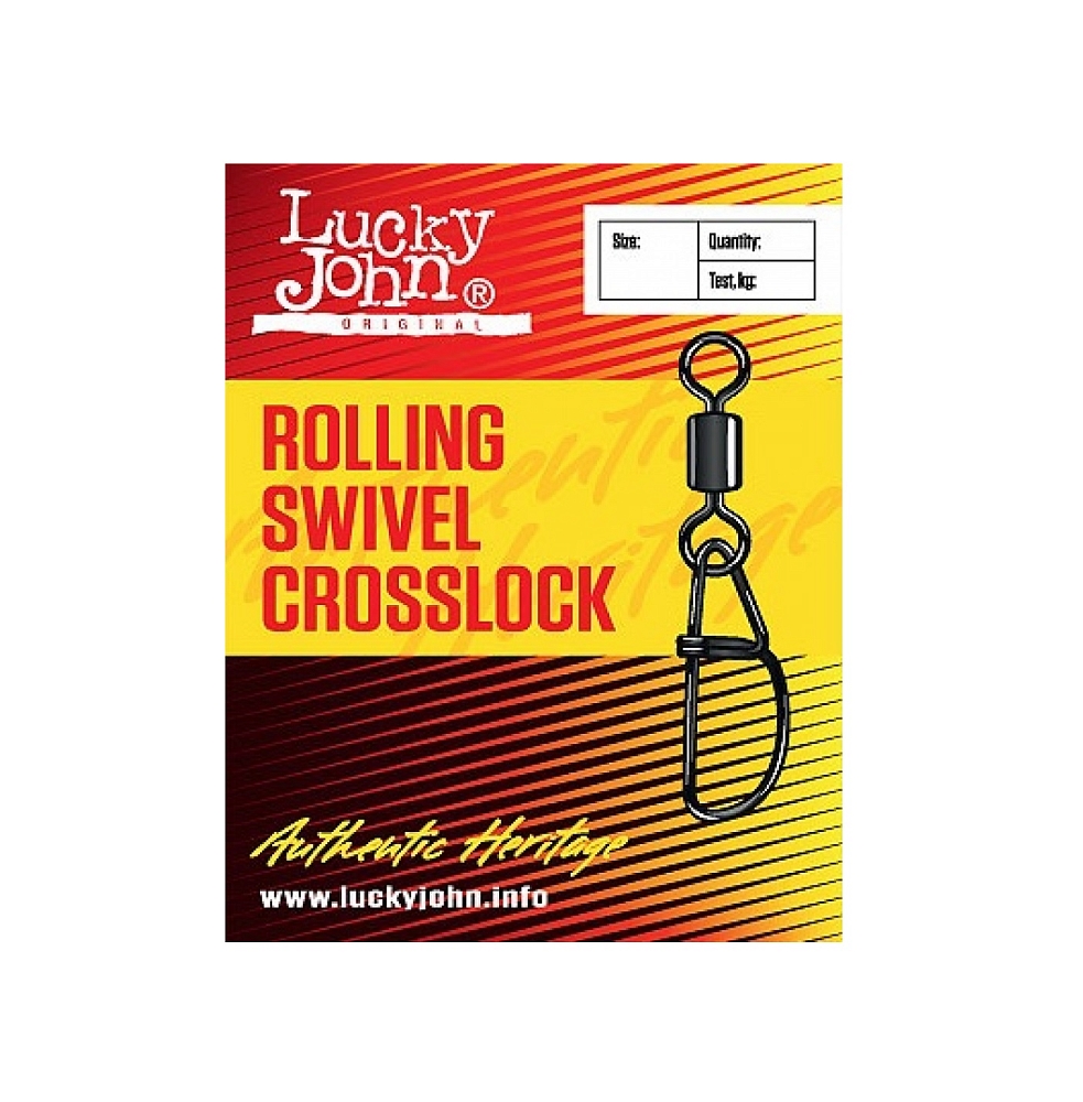 Вертлюги с застежкой Lucky John ROLLING AND CROSSLOCK 008 10 шт.. Фото №2