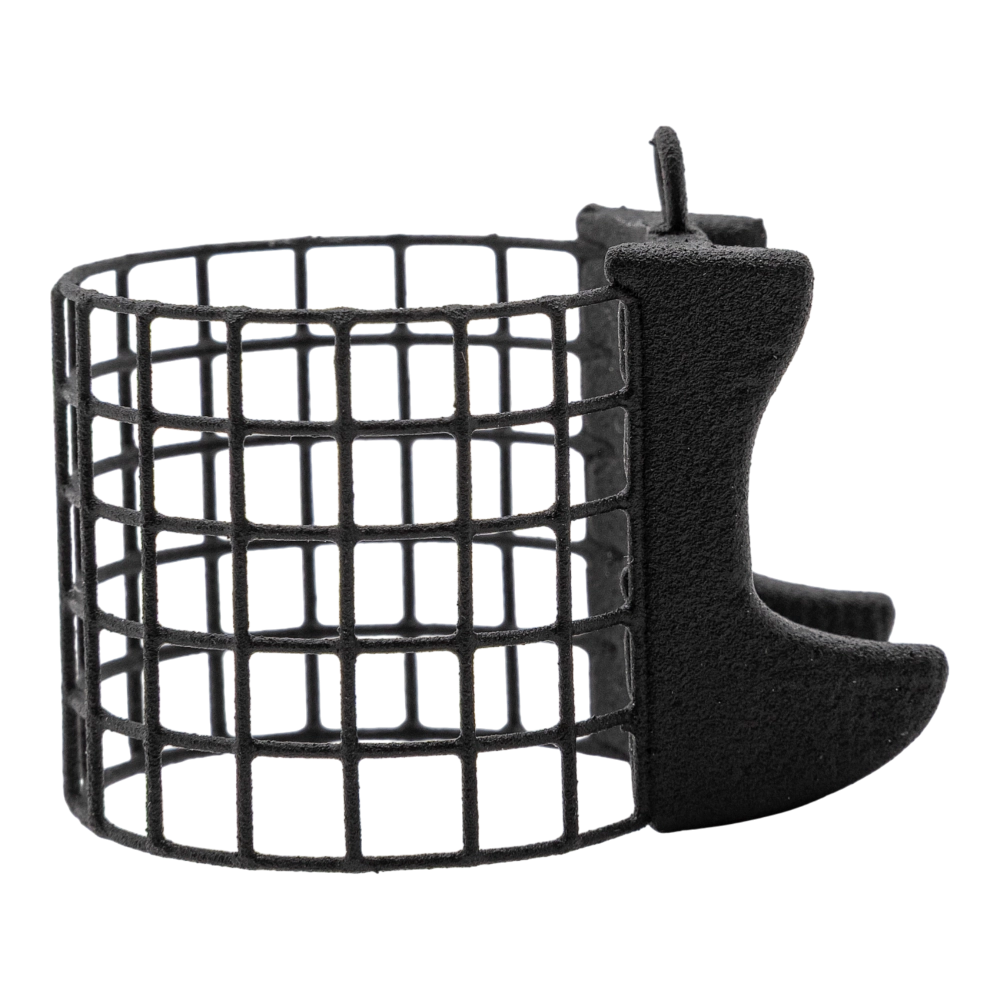 Груз-кормушка металлическая X-FEEDER ME BATMAN M GRID 060 г (30 мл, цвет Matt Black, сварная сетка). Фото №1