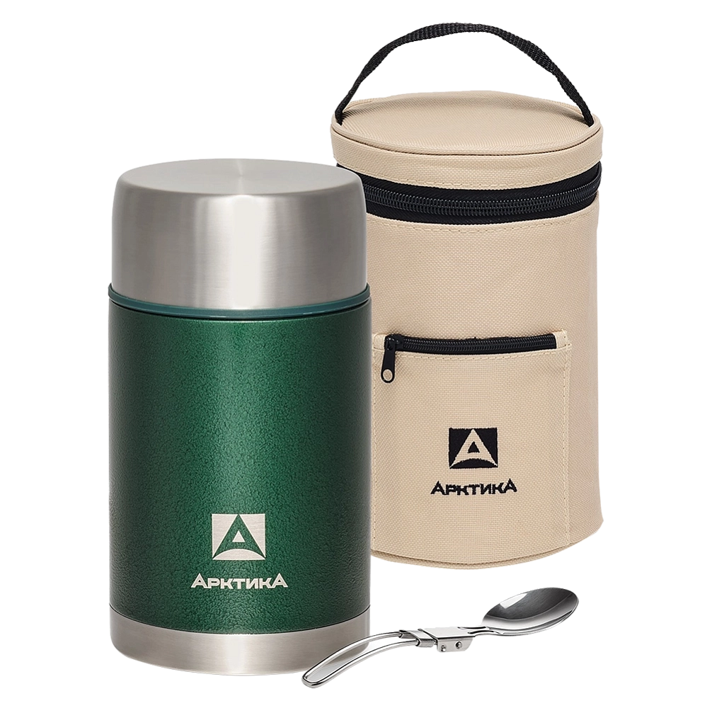 Термос "Арктика" вакуумный, бытовой, с широким горлом в чехле (зелёный), 1000 мл. Фото №3 Термос "Арктика" вакуумный, бытовой, с широким горлом в чехле (зелёный), 1000 мл. Фото №3