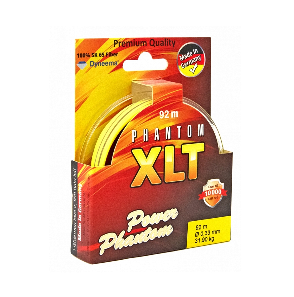 Шнур плетенный Power Phantom 4х 0,20мм 120м, 20,40kg, флуоресцентный желтый. Фото №2