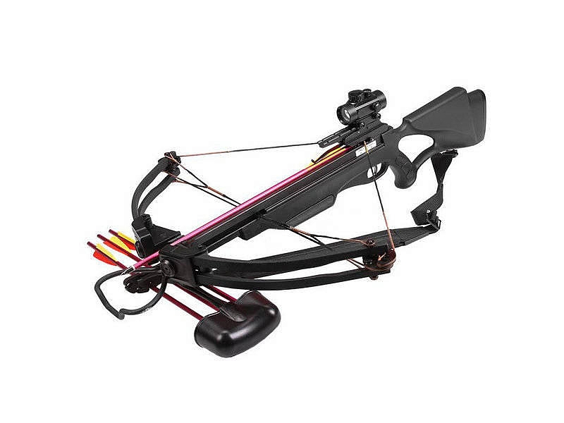 Приклад для арбалета Man Kung 300, блочный, black,  натяжитель, крепеж, стрелы 4 шт., рем.. Фото №1