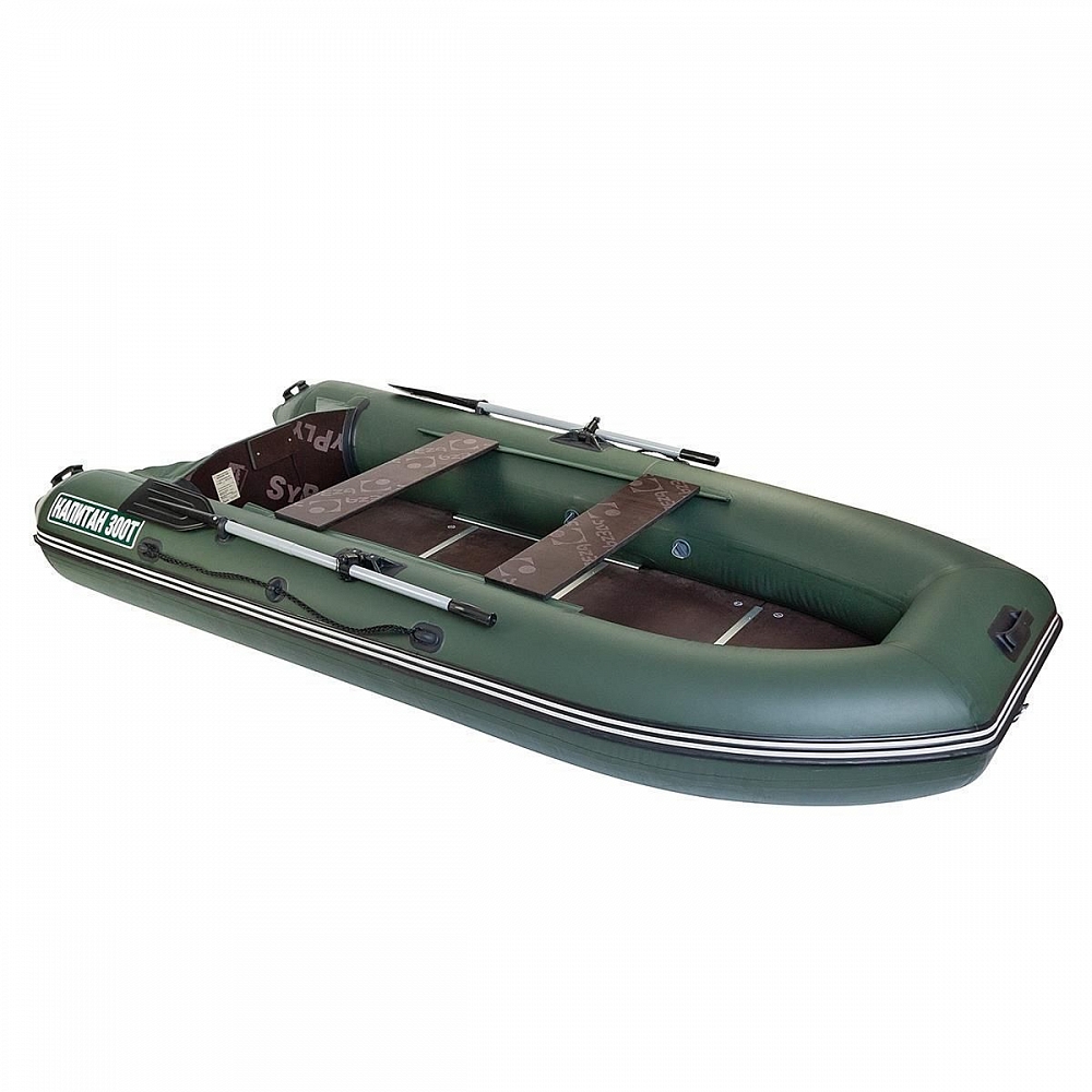 Лодка надувная ПВХ Капитан Т300 (киль+пол) зеленая	. Фото №1