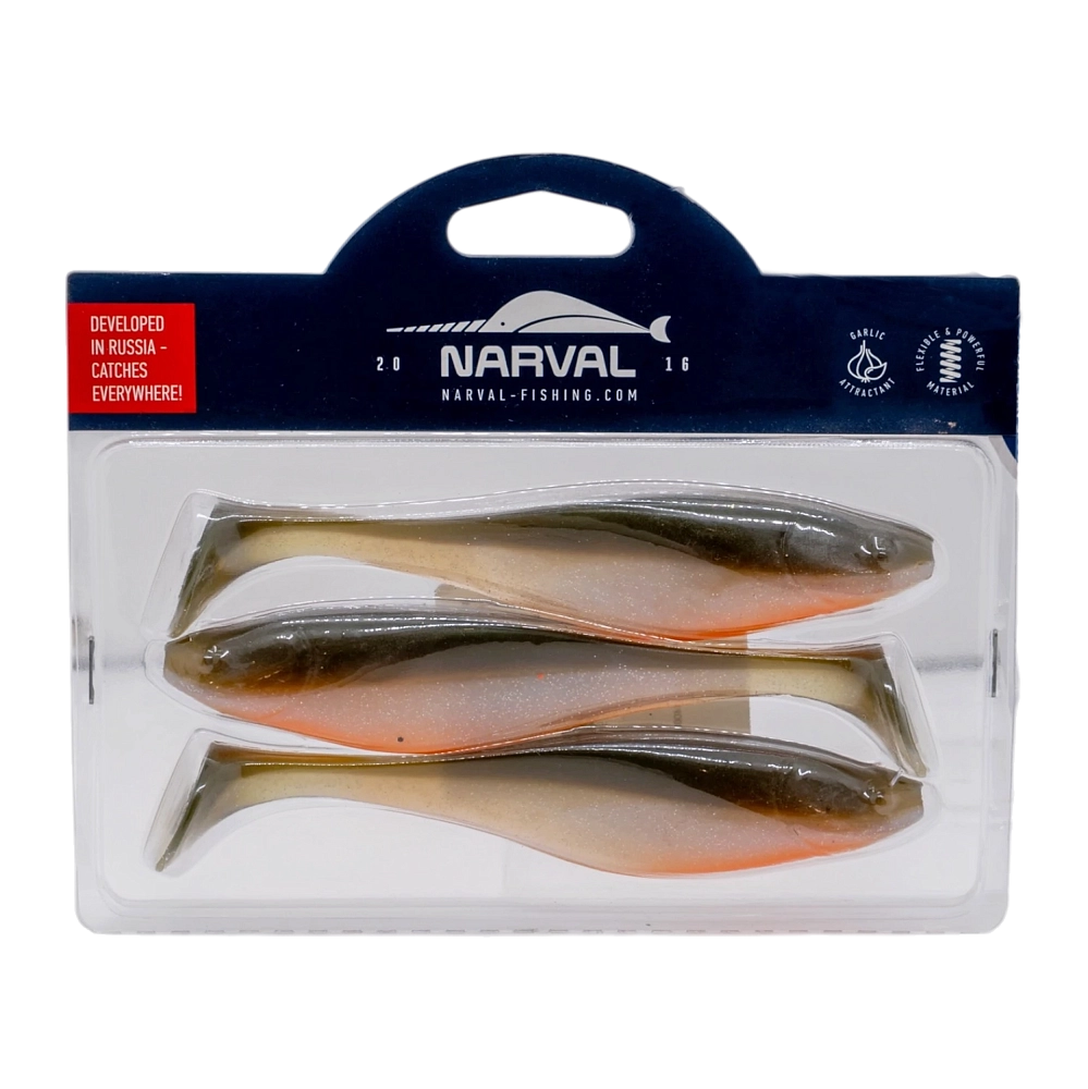 Приманка силиконовая Narval Commander Shad 140мм, (3шт. упак.) цвет (#008) Smoky Fish. Фото №1