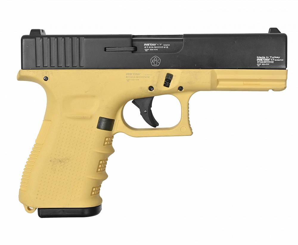 Пистолет охолощенный RETAY 17, (Glock 17), Yellow, калибр 9mm. P.A.K. Фото №3