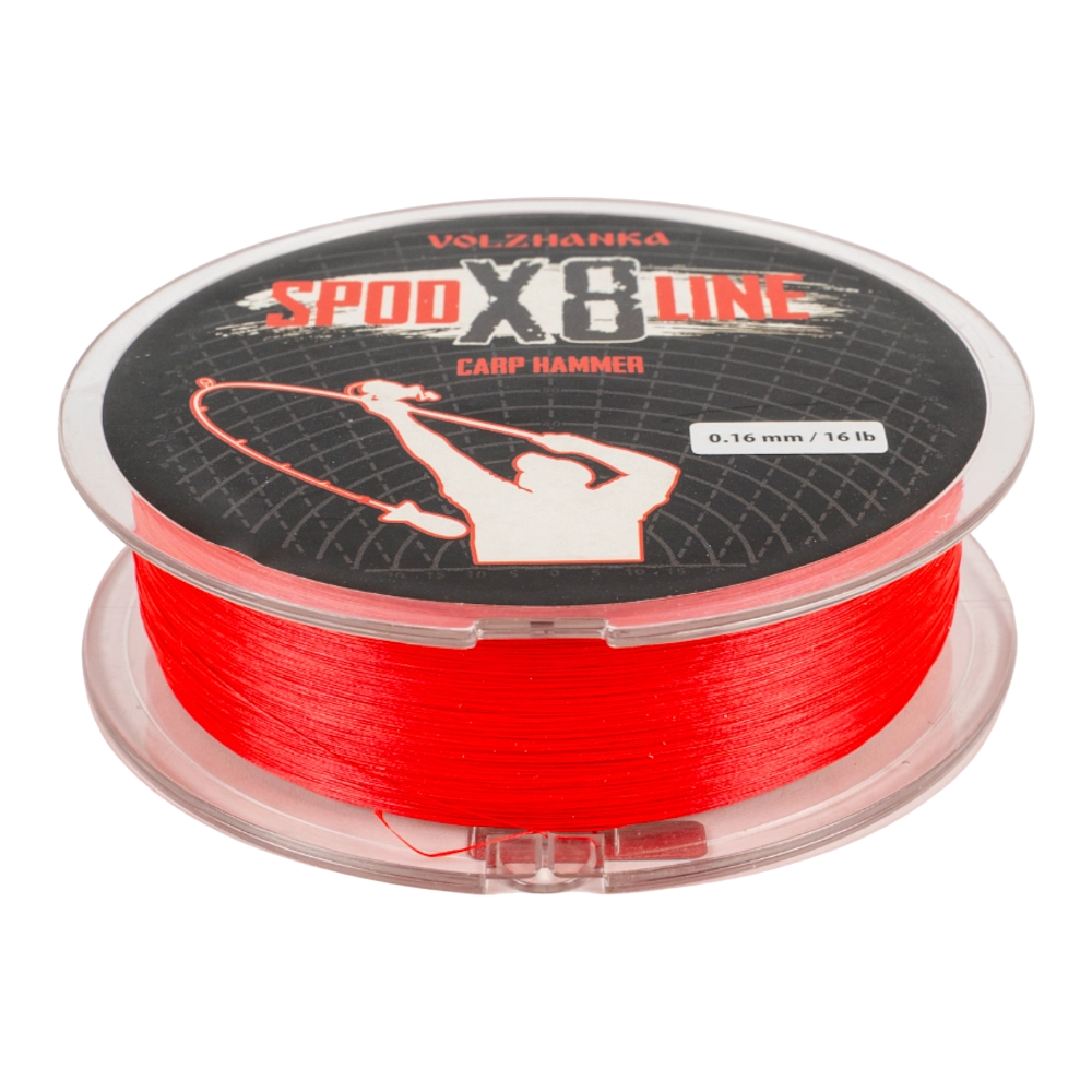 Шнур плетеный Волжанка Carp Hammer "Spod Line X8" 300м/0.16мм 16LB цв. красный. Фото №5 Шнур плетеный Волжанка Carp Hammer "Spod Line X8" 300м/0.16мм 16LB цв. красный. Фото №5