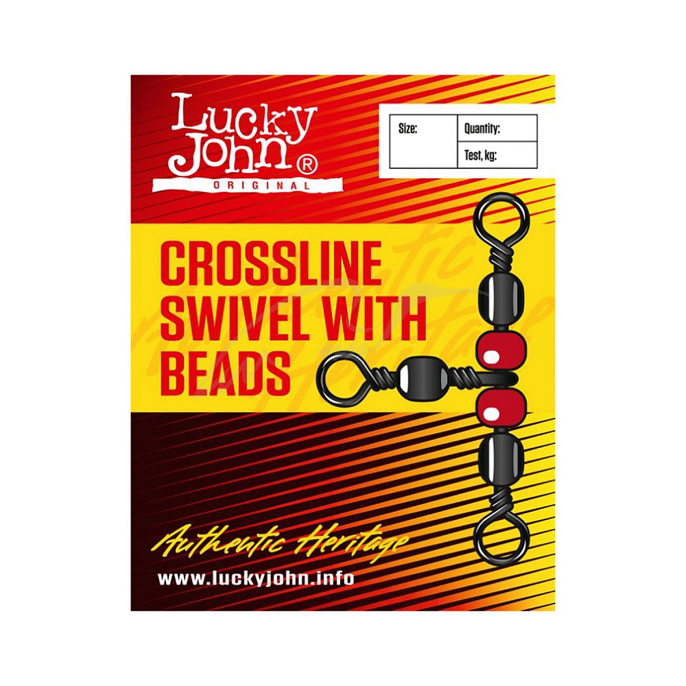 Вертлюжок Lucky John Crosline Swivel с бусинкой №014. Фото №1 Вертлюжок Lucky John Crosline Swivel с бусинкой №014. Фото №1