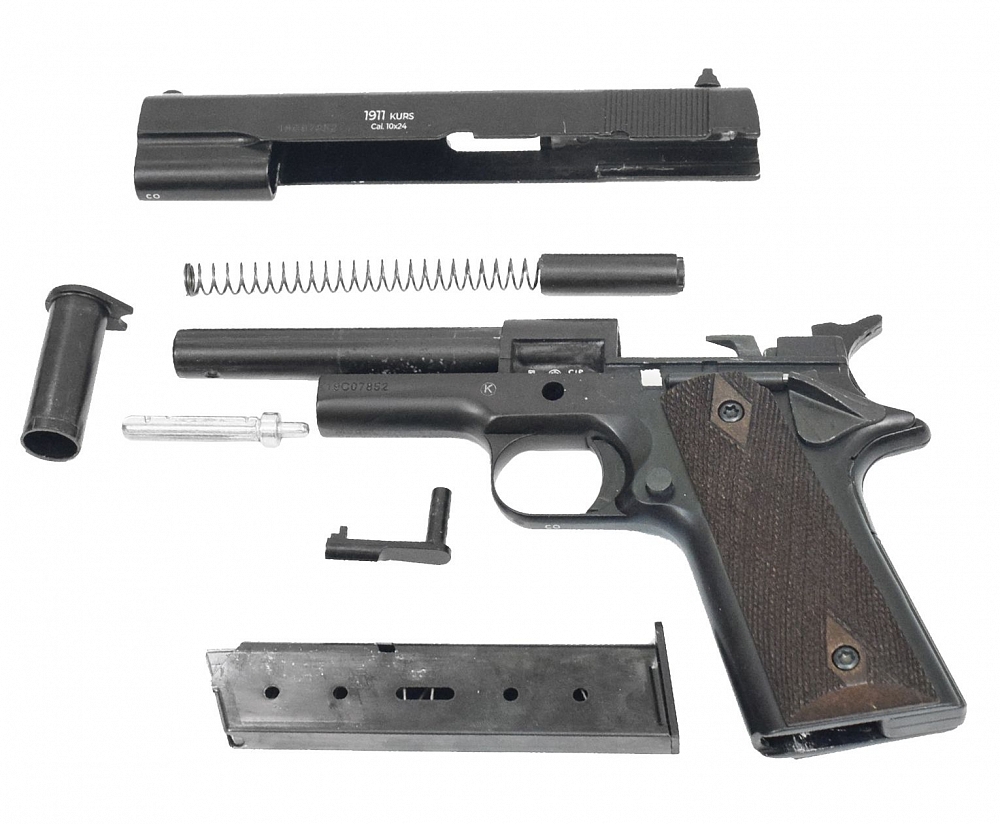 Оружие списанное, охолощенное пистолет CLT 1911 CO калибр 10х24 (черный). Фото №11
