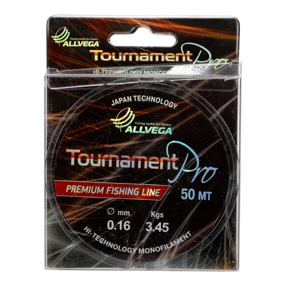 Леска ALLVEGA "Tournament pro" 0.16мм (50м) (3,45кг)  (прозрачная) (TPRO5016). Фото №1