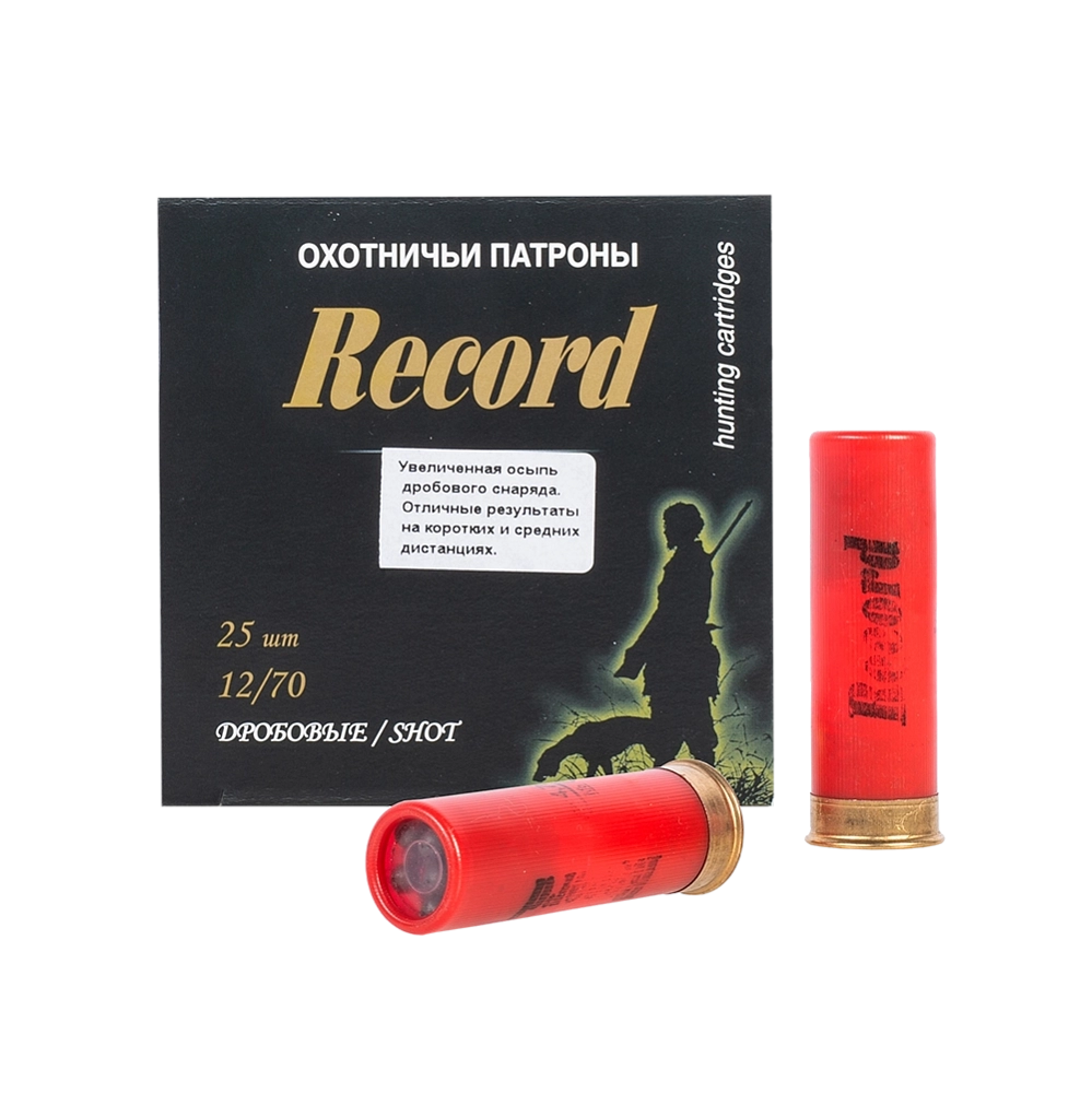 Патрон Рекорд 12/70 №000 повышенная осыпь (в пачке 25 шт.) (в коробке 250 шт.). Фото №2