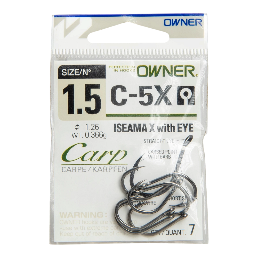 Крючок Owner № 53269/C-5X/ №1.5 (7шт.) CARP. Фото №1 Крючок Owner № 53269/C-5X/ №1.5 (7шт.) CARP. Фото №1