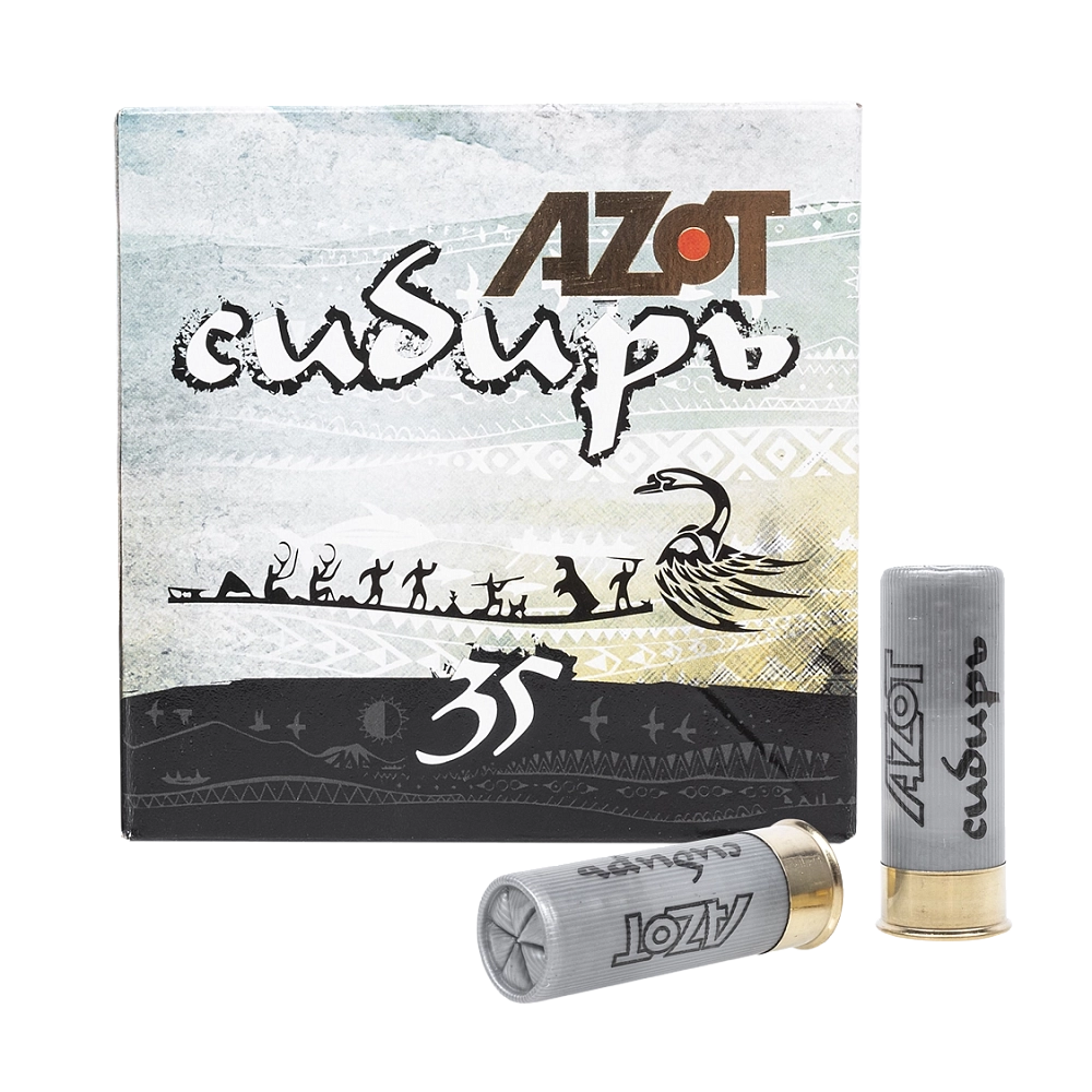 Патрон АЗОТ 12/70 охотничий дробовой 35г Сибирь б/к № 3 (пачка 25 шт) (в коробке 250шт). Фото №2 Патрон АЗОТ 12/70 охотничий дробовой 35г Сибирь б/к № 3 (пачка 25 шт) (в коробке 250шт). Фото №2