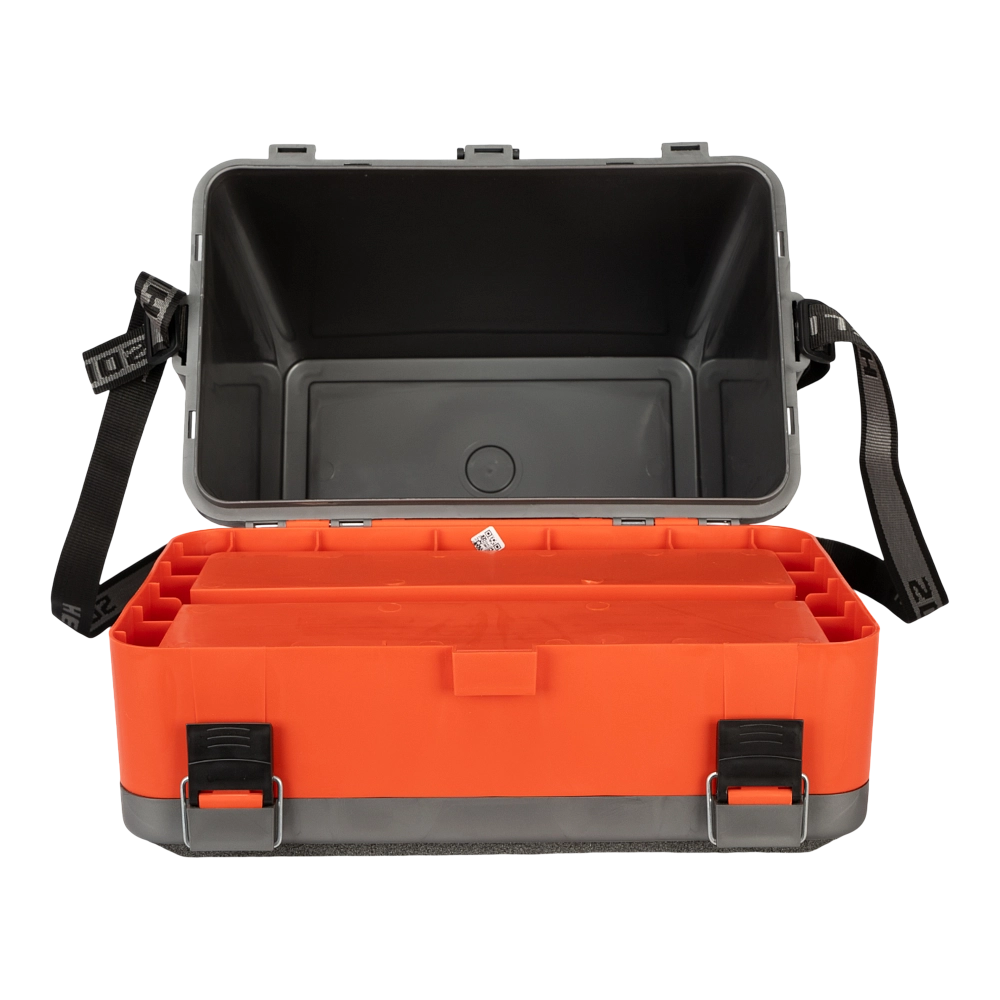 Ящик рыболовный зимний серый/оранжевый Helios (HS-IB-19-GO). Фото №4