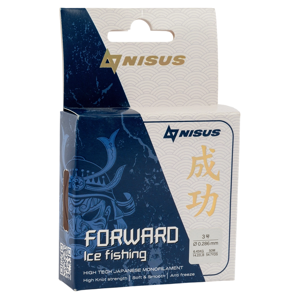 Леска Nisus FORWARD ICE FISHING 0,286mm/50m Nylon Transparent (N-FIF-0.286-50). Фото №1