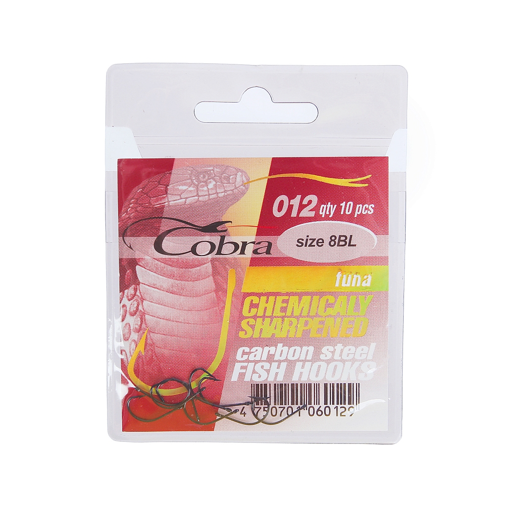 Крючки Cobra FUNA серия 012BL размер 006 10шт.. Фото №2