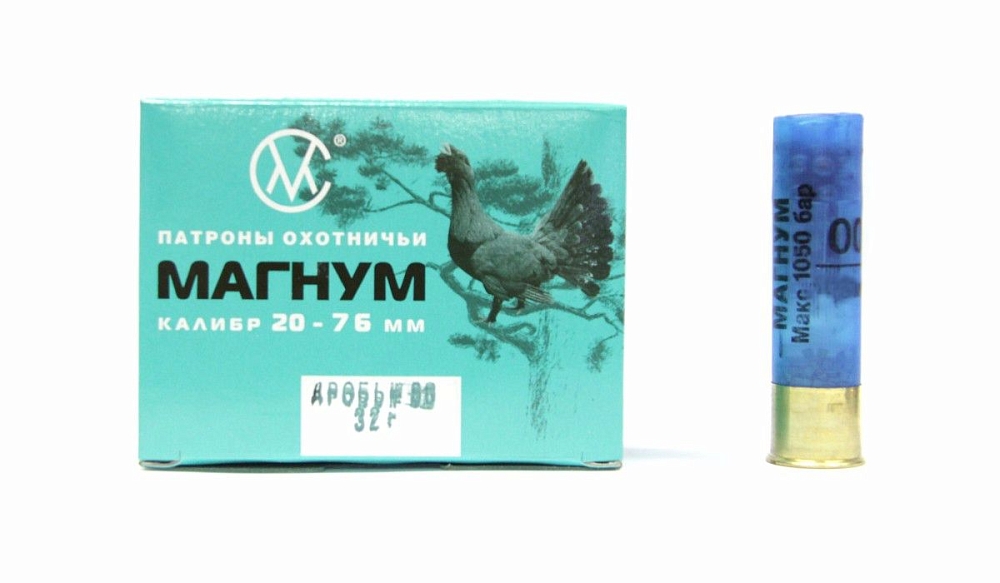 СКМ Патрон охотничий 20/76 № 1, 32 гр. Магнум (п. Импорт). Фото №2