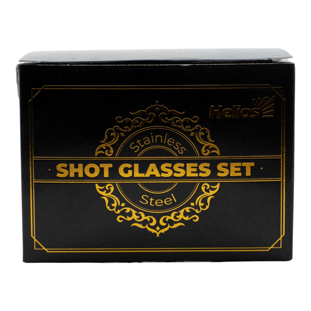 Набор стопок 60мл Герб в коже 4шт (HS-NS-А11) Helios. Фото №1