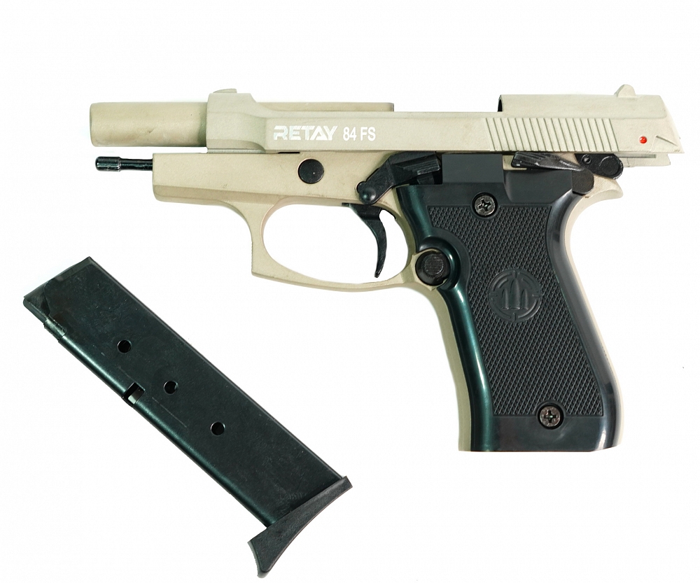Пистолет охолощенный RETAY MOD84, (Beretta), Сатин, калибр 9mm. P.A.K. Фото №4