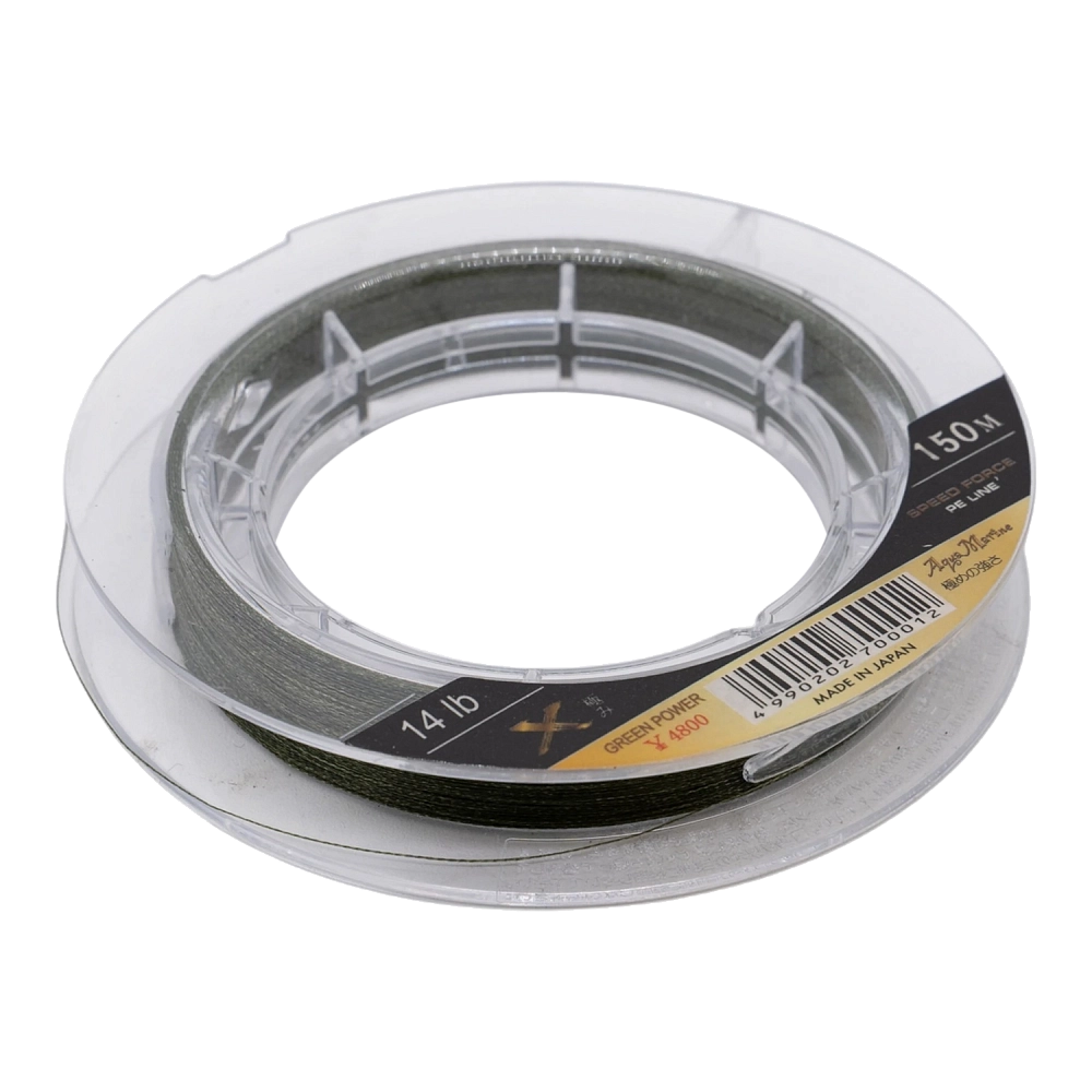 Шнур плетеный X SPEED FORCE WX4  (14 lb;   0.153 мм;   6.35 кг.) 150 м.   (зеленая). Фото №2