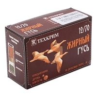Патрон Техкрим 12/70 Жирный гусь картечь № 8,0 (в коробке 10 шт) ( коробка 240)