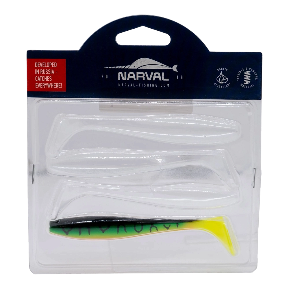Приманка силиконовая Narval Choppy Tail 120мм, (4шт. упак.) цвет (#006) Mat Tiger. Фото №1