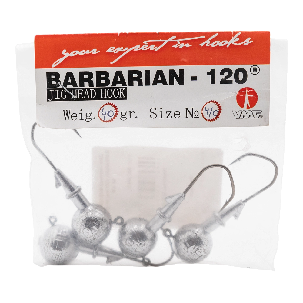 Джиг-головка шар крючок BARBARIAN-120 вес 40 гр. крючок № 4/0. Фото №3