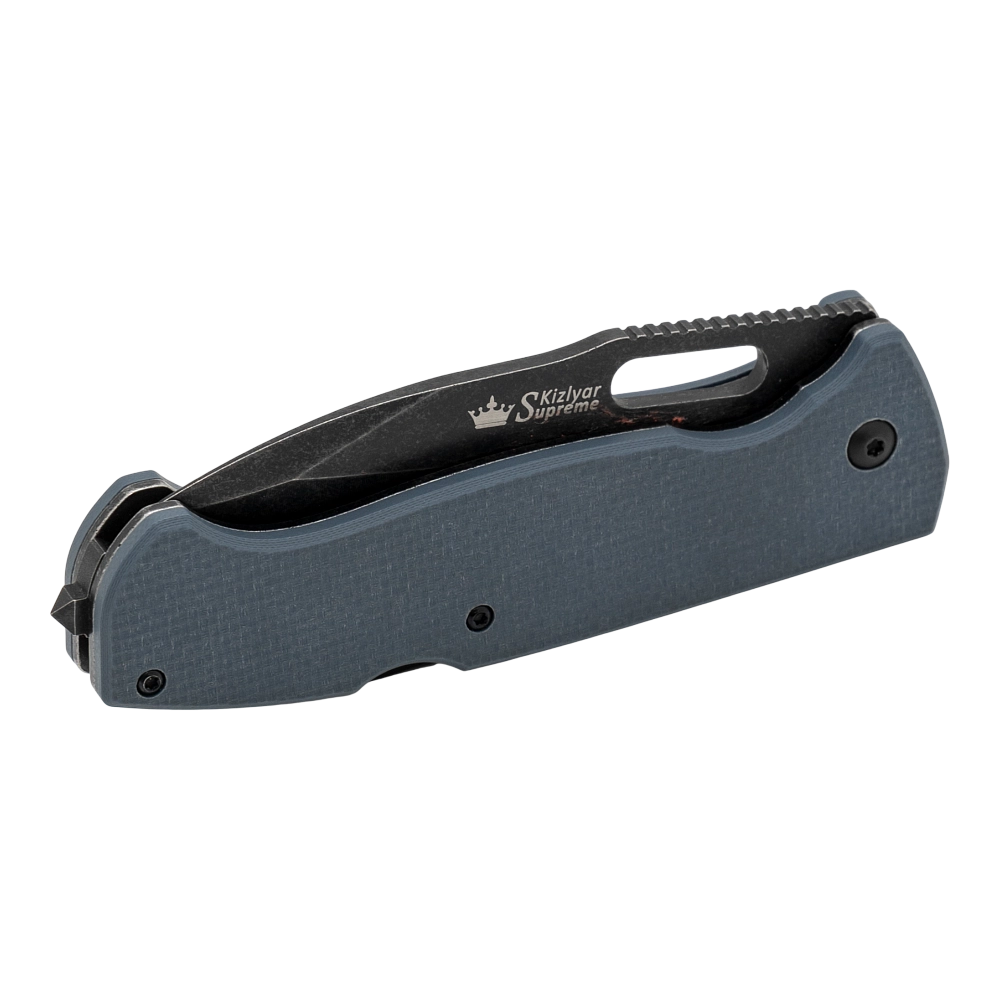 Нож Kizlyar Supreme Ute 440C bw G10-gyh (BlackWash, G10 Grey Handle). Фото №4 Нож Kizlyar Supreme Ute 440C bw G10-gyh (BlackWash, G10 Grey Handle). Фото №4