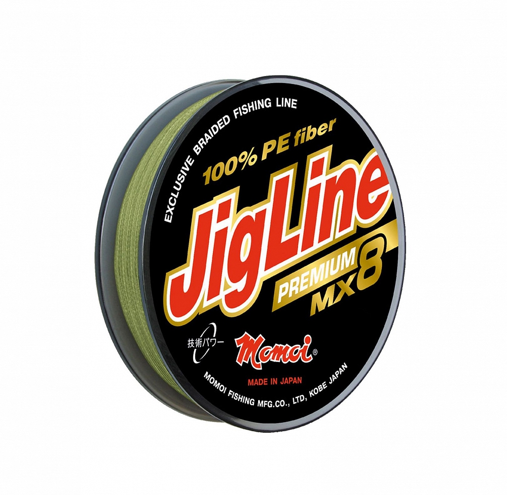 Плетеный шнур Momoi 4-х прядный JigLine WX-8 0,06мм/150м, 5,4кг, хаки. Фото №1
