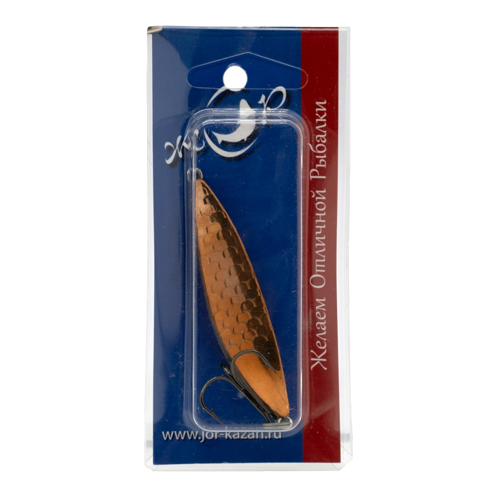 Блесна ЖОР Волжская 65мм, 18гр, цвет (латунь/нейзильбер) тройник. Фото №1