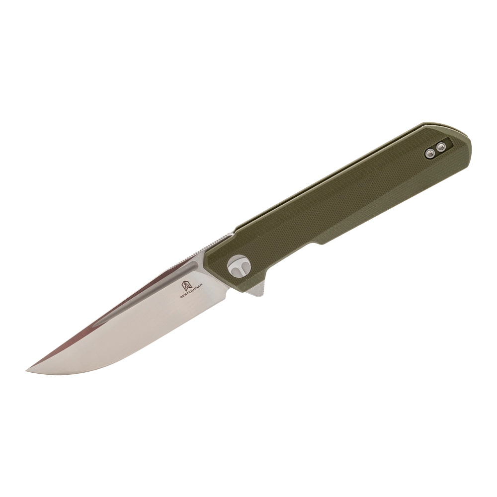 Нож складной Bestechman Dundee, клинок D2, рукоять зеленый G10. Фото №1