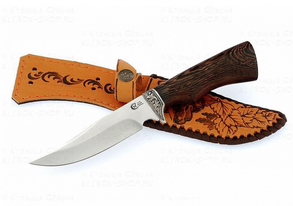 Нож МС Юнкер, клинок 95х18, рукоять венге, литье, гравировка. Фото №1