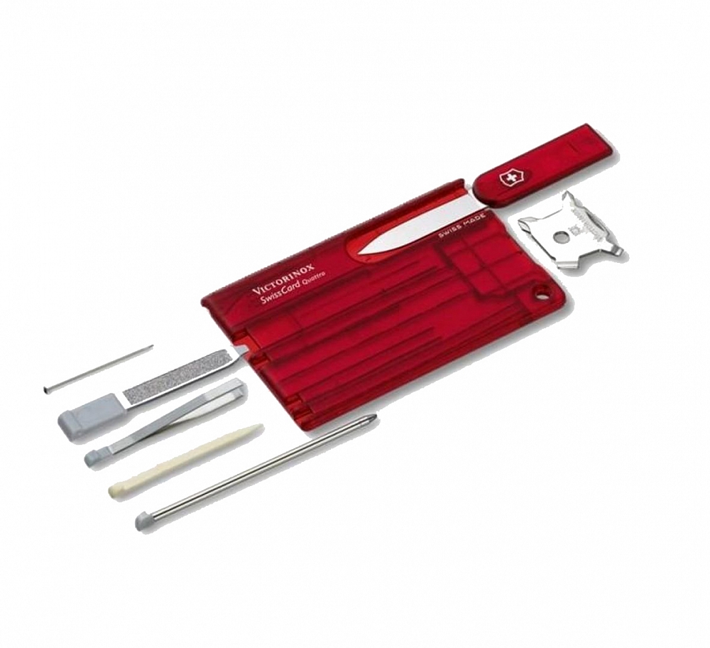 Нож Victorinox SwissCard Ruby / полупрозрачный красный (шт.). Фото №1
