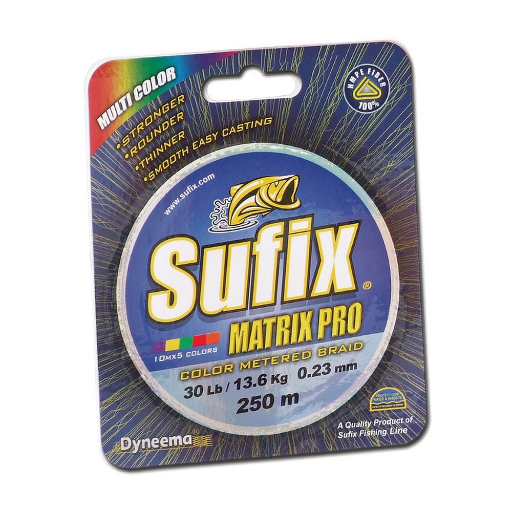 Леска плетеная SUFIX Matrix Pro разноцветная 250м 0.40мм 45кг. Фото №2