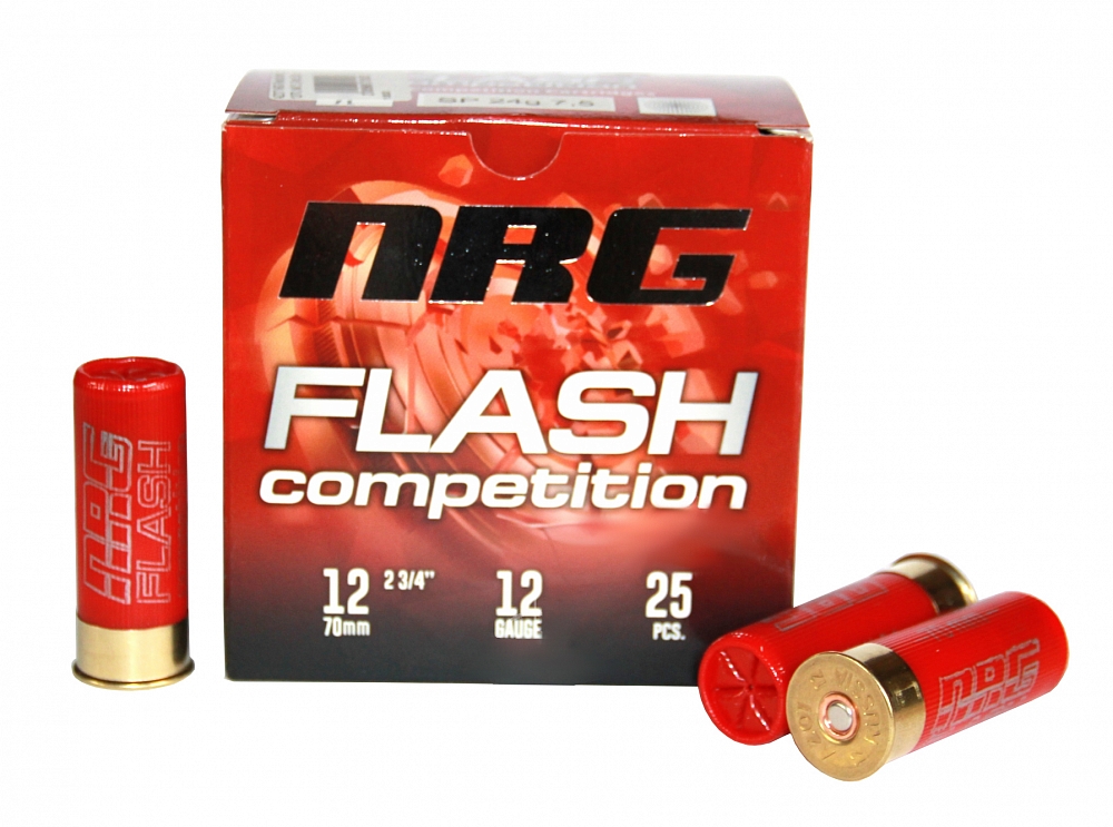 Патроны спортивные калибра АЗОТ 12/70 NRG Flash TRAP №7.5 24гр. (в пачке 25шт) (в коробке 250 шт.). Фото №2 Патроны спортивные калибра АЗОТ 12/70 NRG Flash TRAP №7.5 24гр. (в пачке 25шт) (в коробке 250 шт.). Фото №2