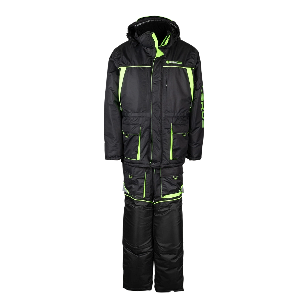 Костюм зимний Huntsman Elbrus ткань Hit Membrane цвет Черный/Лайм р. 52-54/182-188. Фото №1