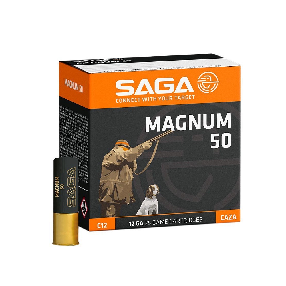 Патрон SAGA MAGNUM 50, 12/76/23, дробь №5, 50гр  (в коробке 25шт). Фото №2